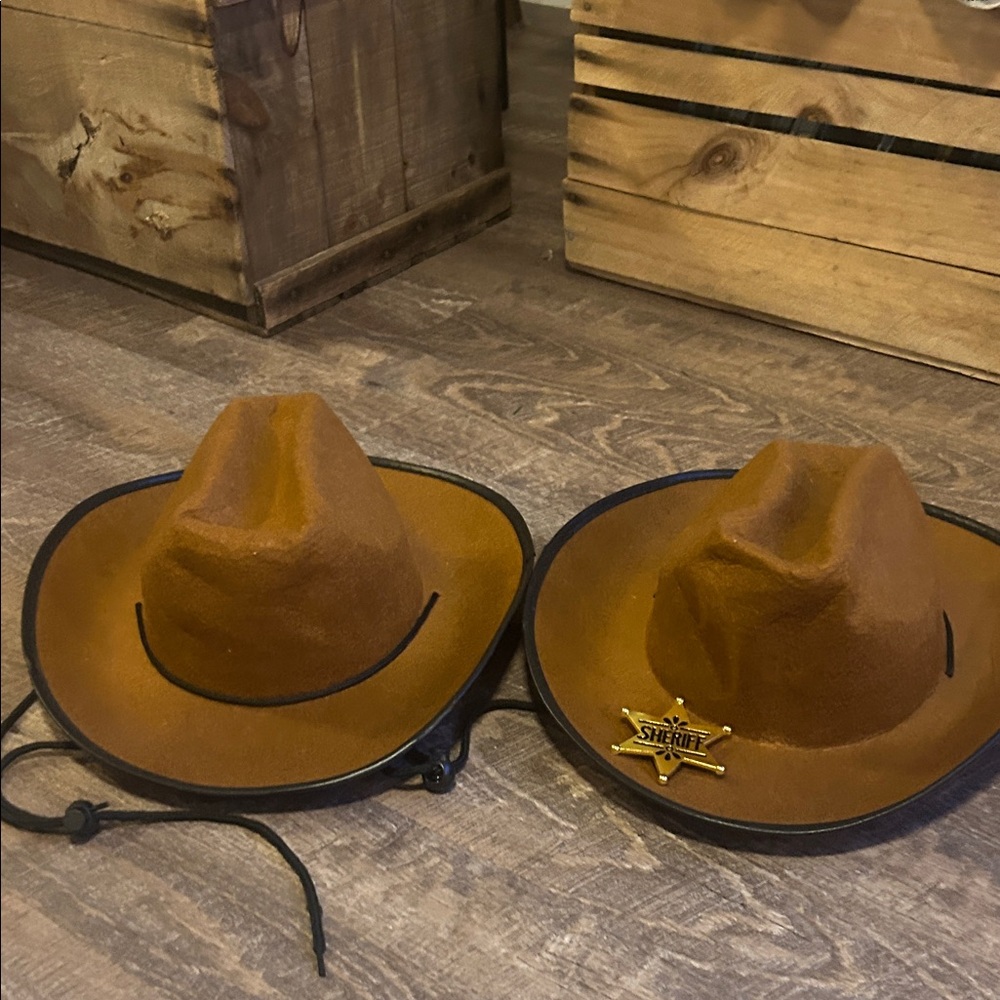 Brown Cowboy Hat with Black Trim